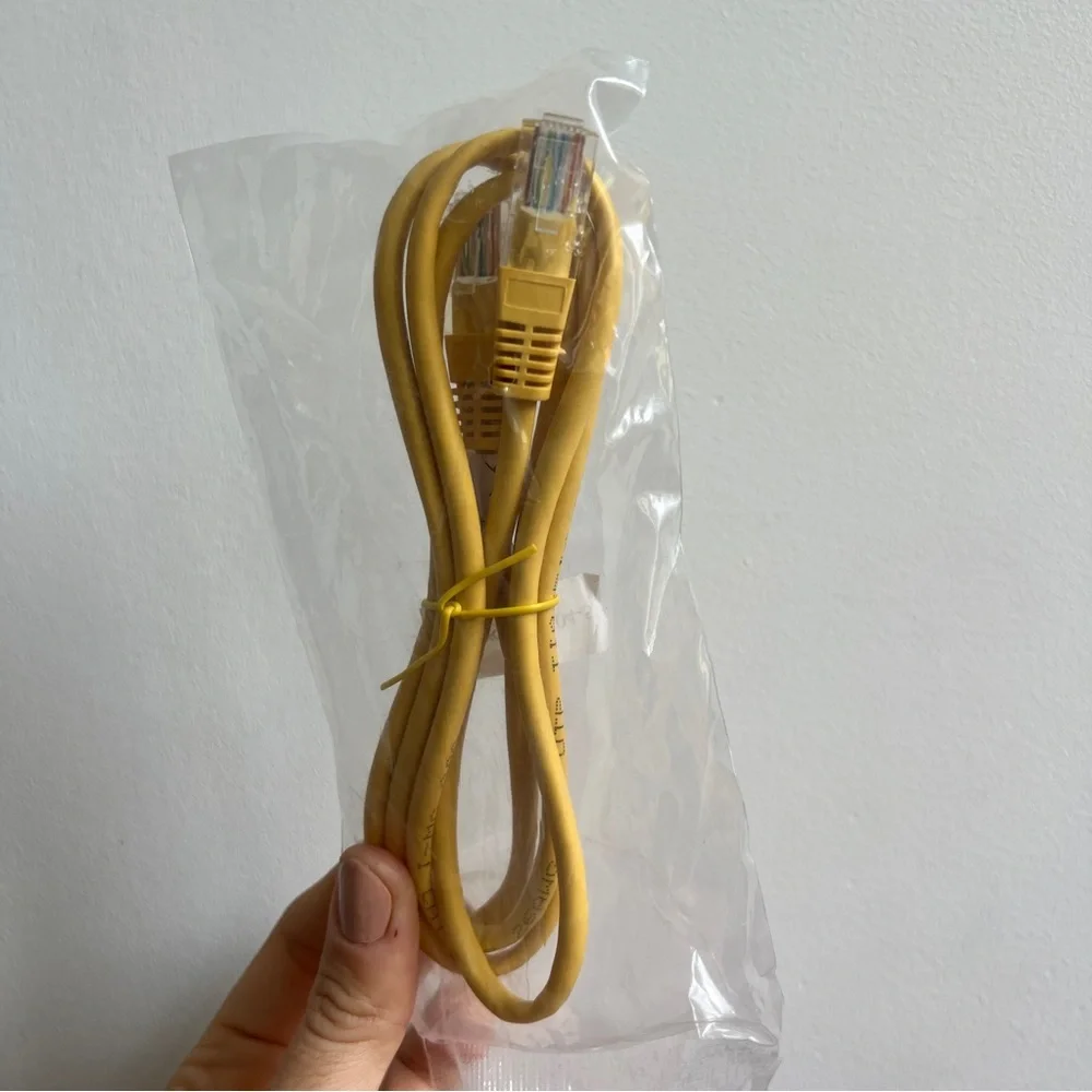 Yellow Ethernet network patch cable cord